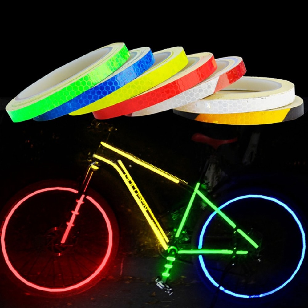 1PC 8 Meter Car Styling Reflective Stripe Tape Motorcycle Bike Body Rim Wheel Stripe Tape Stickers Decorative Blue/Red/Yellow