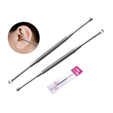 1PC Ganda Stainless Steel Spiral Telinga Pilih Sendok Ear Wax Removal Pembersih Telinga Alat Multi-Fungsi portable