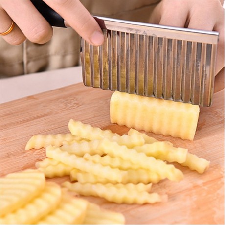 2020 New Kitchen Knives Stainless Steel Vegetable Fruit Wavy Cutter Potato Cucumber Carrot Waves Cutting Slicer Tools