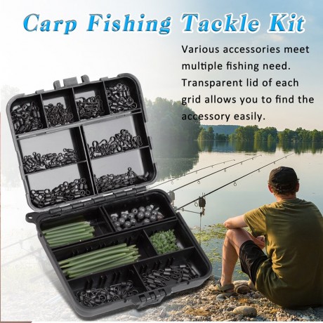300pcs/kotak Carp Fishing Tackle Kit Termasuk Anti Kusut Lengan Hook Berhenti Manik-manik Boilie Umpan Sekrup Bergulir Putar Buncis