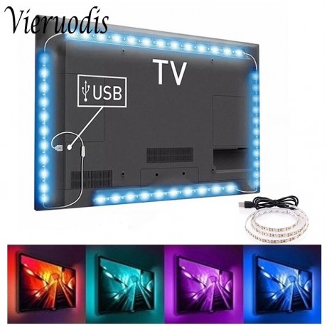 5V LED Strip Light TV Backlight USB 2835 SMD HDTV 1M 2M 3M 5M Pita lampu Diode PC Fleksibel Meja Layar RGB Rumah Dekoratif