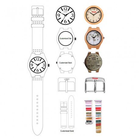 Kreatif Kayu Watch Pria Wanita Pecinta Jam Tangan Couple Berhutan Jam Tangan Klasik Coklat Panggil dengan Luminous Pointer Reloj