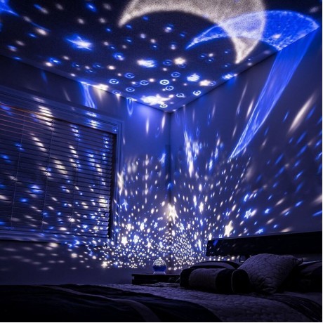 Langit Proyektor Bulan Bintang Galaxy Lampu Malam untuk Anak-anak Dekorasi Kamar Tidur Anak Proyektor Berputar Nursery Malam Lampu LED Baby Lamp